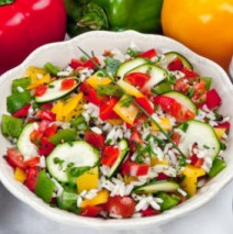 Insalata di riso con zucchine e peperoni – Salat mit Reis