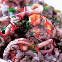 Risotto nero – Schwarzes Risotto mit Tintenfisch