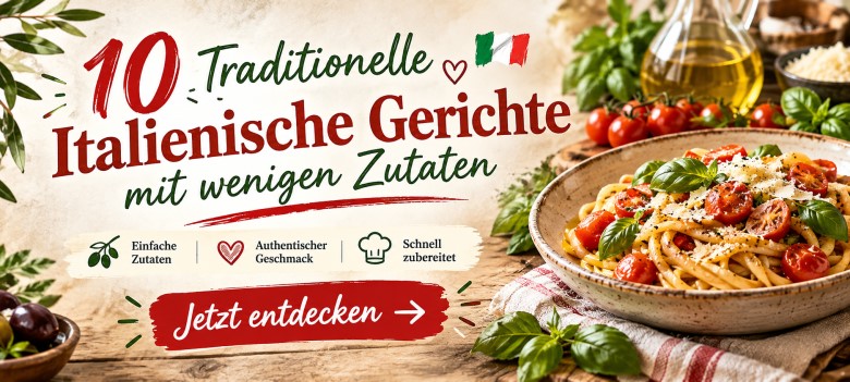 Auswahl italienischer Gerichte wie Ribollita, Panzanella und Pasta e Ceci mit wenigen, regionalen Zutaten