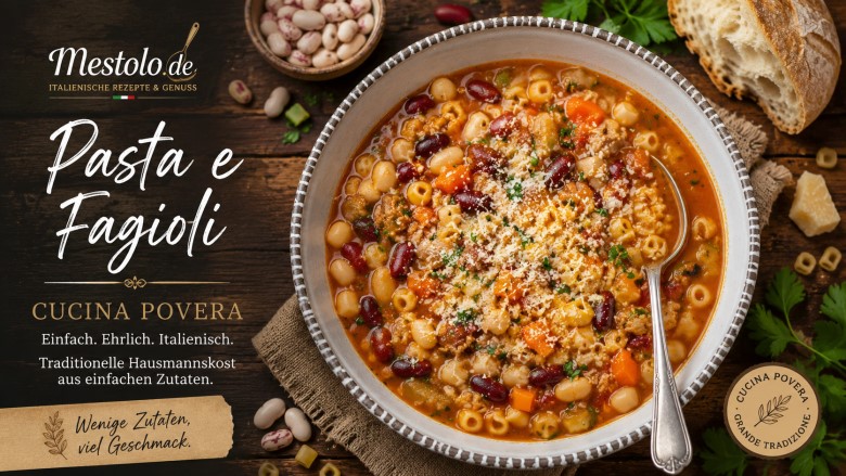 Klassische Pasta e Fagioli aus der Cucina Povera