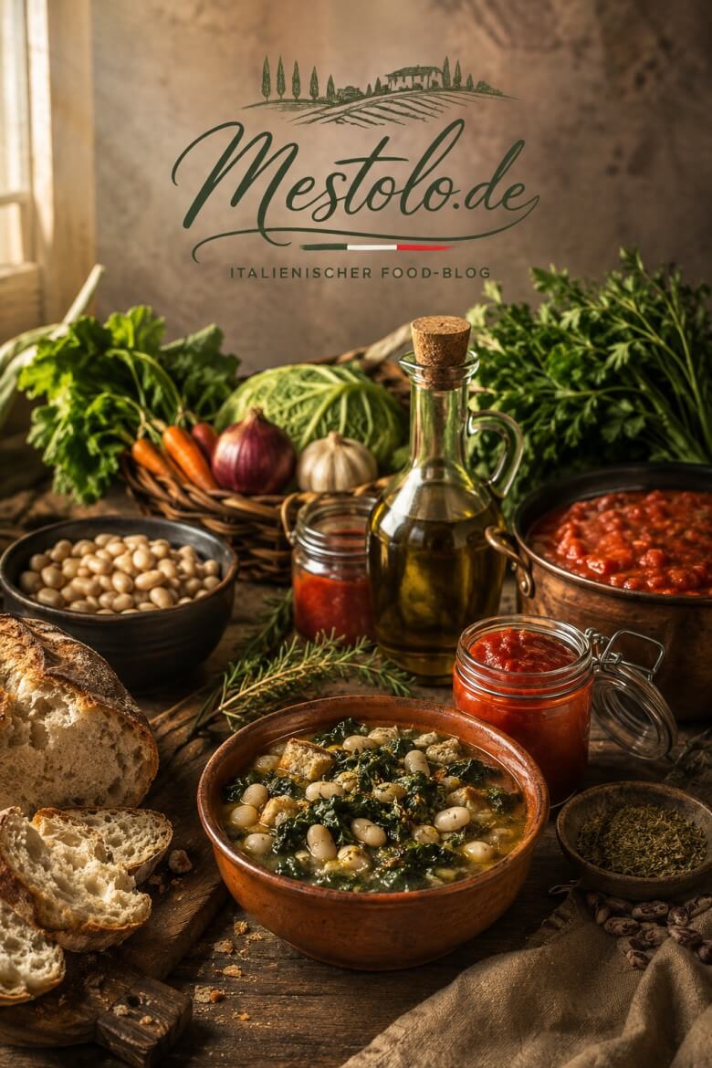 Regionale Bauernküche aus Toskana, Apulien und Umbrien – traditionelle Zutaten.