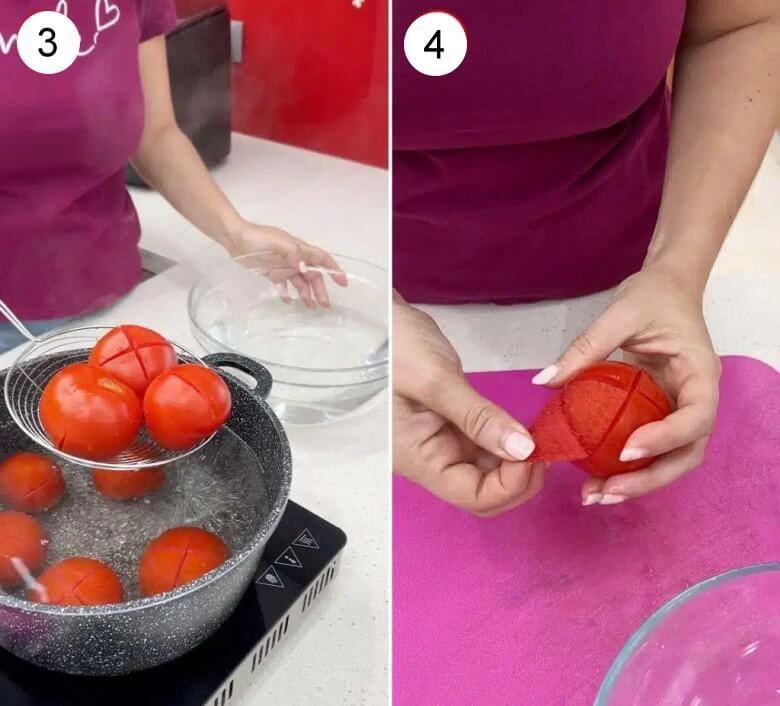 Tomaten für Saucen vorbereiten