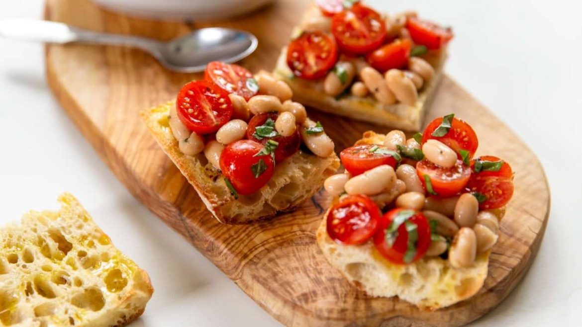 Bruschetta mit weißen Bohnen - Rezept der italienischen Küche