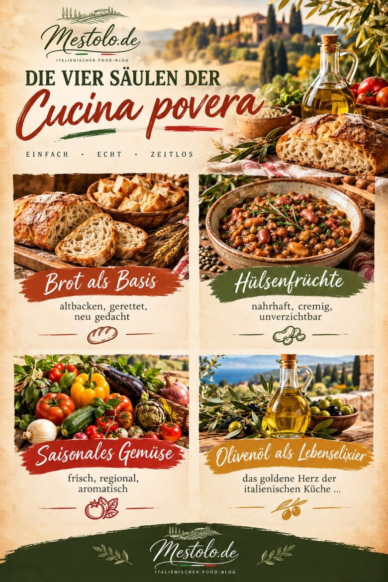 Die vier Säulen der Cucina povera: Zeit, Saison, Textur, wenige Zutaten