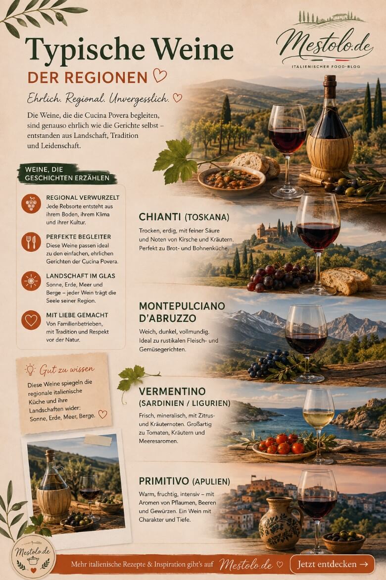 Regionale italienische Weine als Begleiter der Cucina Povera