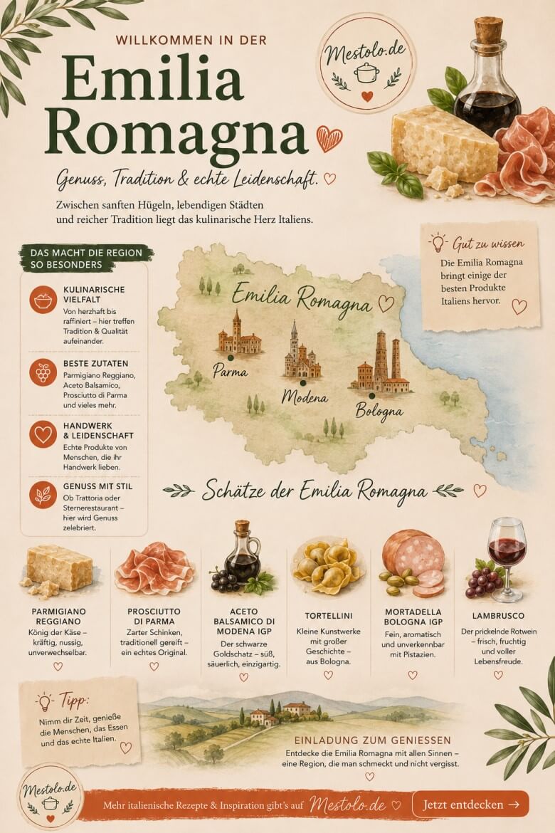 Kulinarische Karte der Emilia Romagna