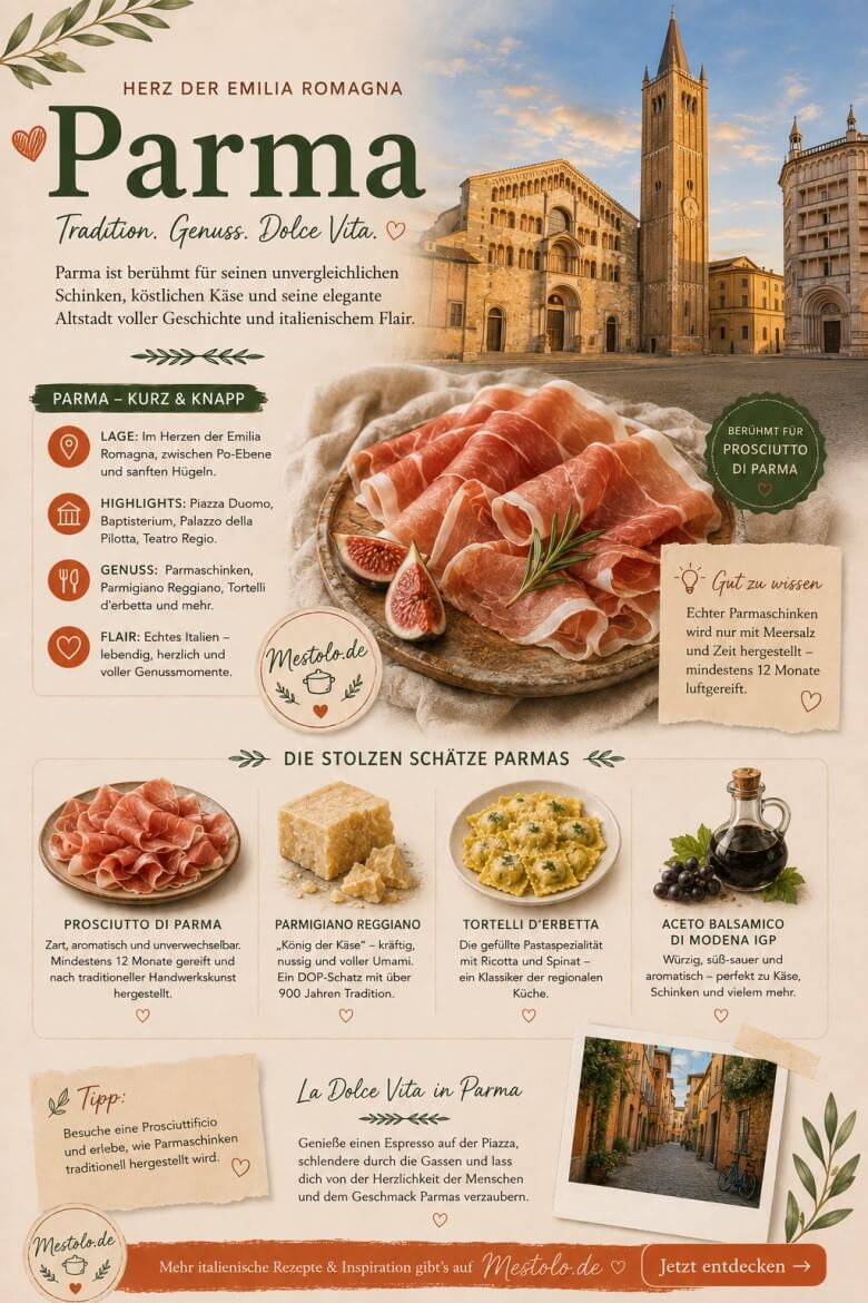 Typische Produkte der Emilia Romagna - Parmaschinken