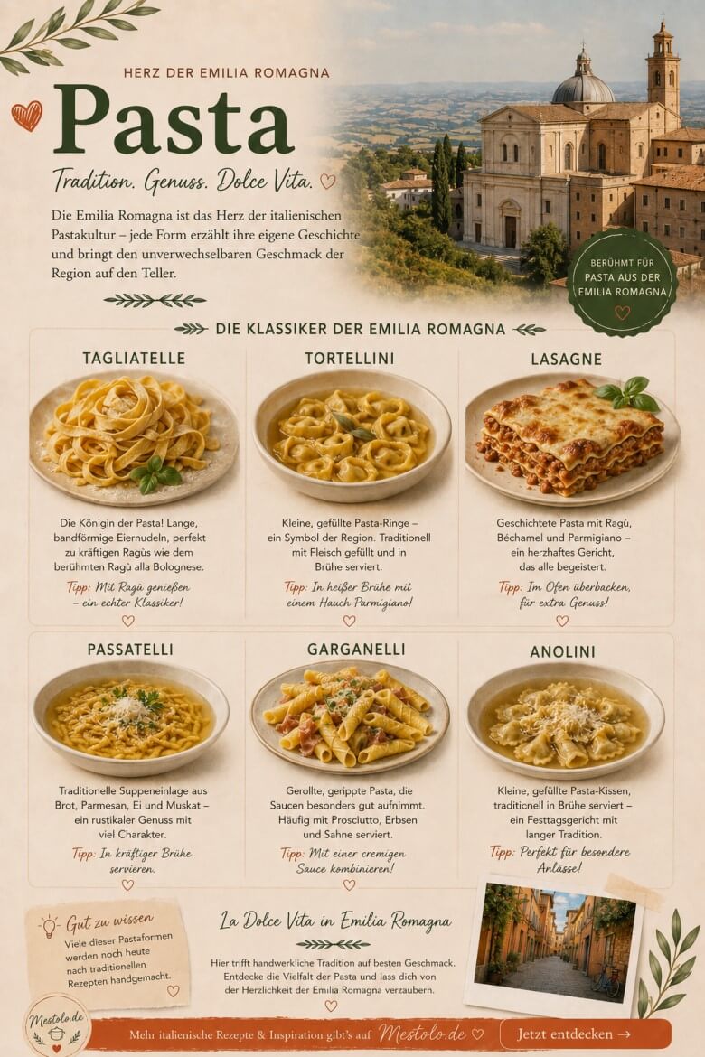 Typische Pastaarten der Emilia Romagna