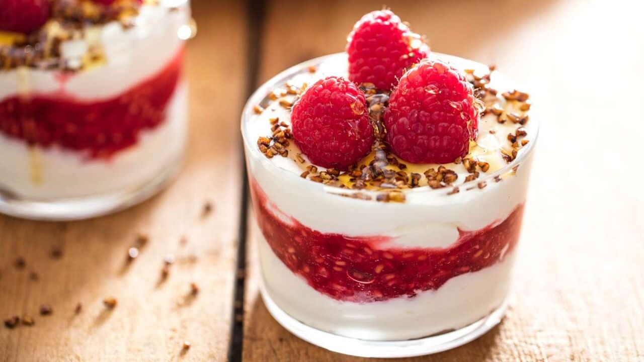 Himbeeren mit Mascarpone - leckeres, italienisches Dessert