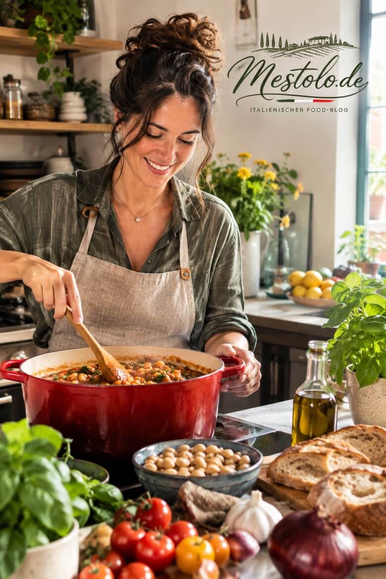 Zubereitung eines traditionellen Cucina-Povera-Rezepts in der heimischen Küche
