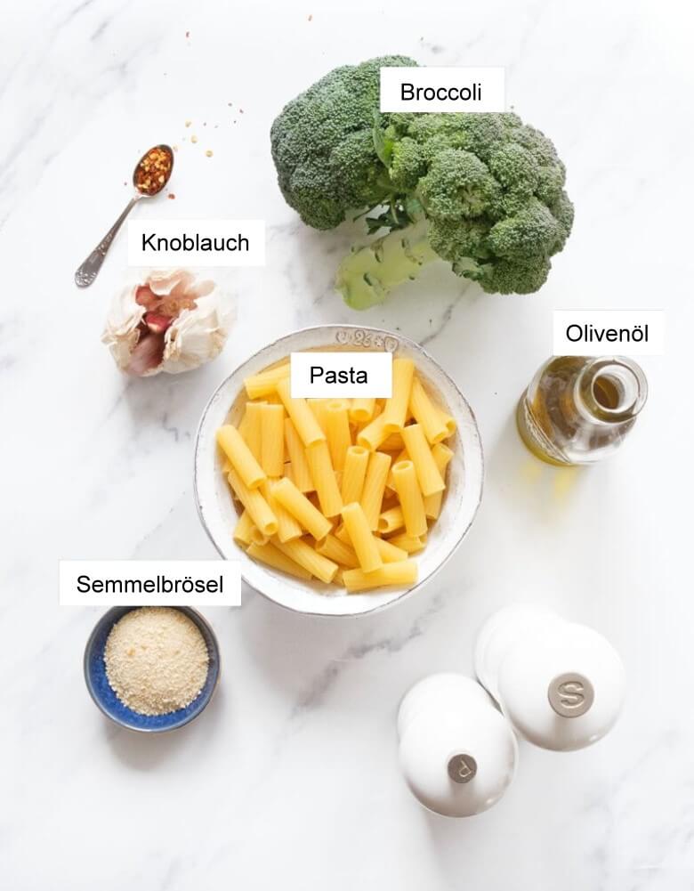 Pasta mit Broccoli - Zutaten