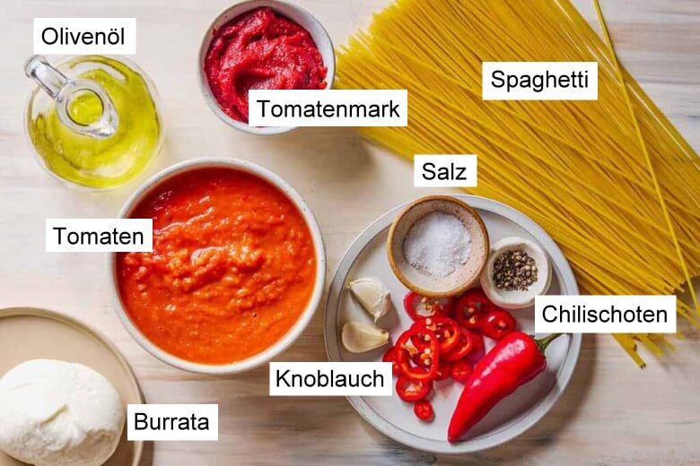 Spaghetti all'Assassina - Zutaten