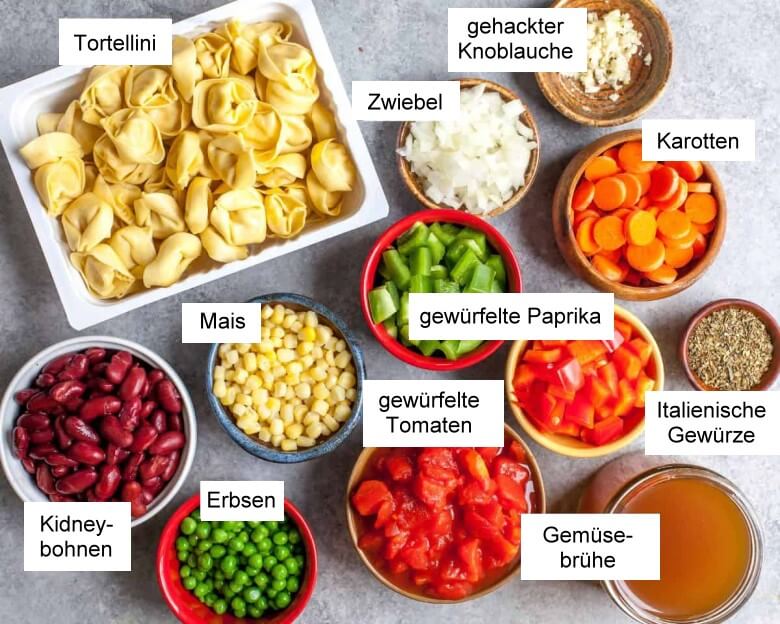 Tortellinisuppe - Zutaten für die Herbst Suppe