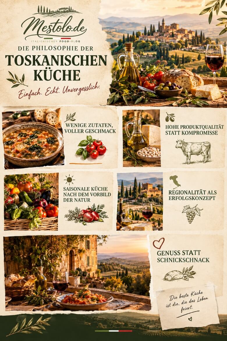 Cucina Povera mit einfachen regionalen Zutaten als Grundlage der traditionellen toskanischen Küche