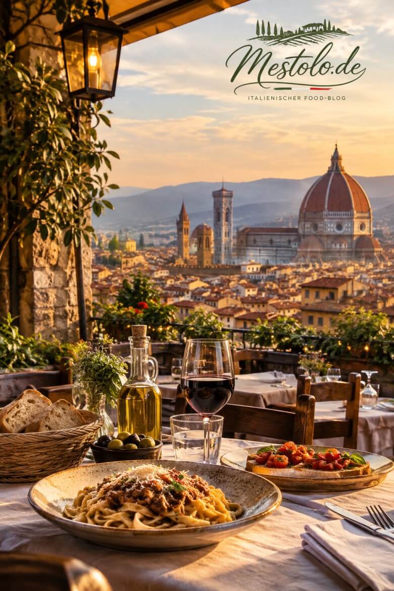 Typische Spezialitäten der Toskana wie Ribollita, Panzanella, Crostini Toscani und Bistecca alla Fiorentina