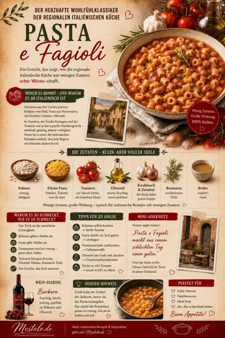 Pasta e Fagioli – italienische Bohnen-Pasta mit Olivenöl und Kräutern