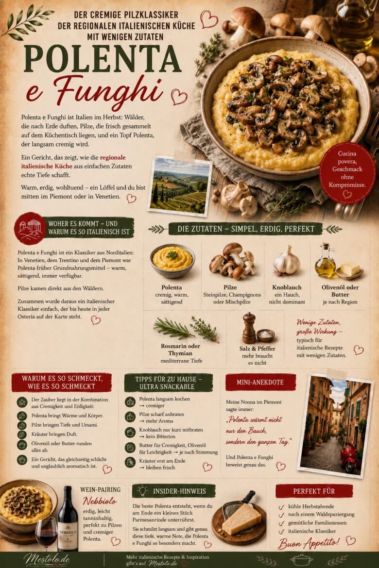 Polenta e Funghi – cremige Polenta mit gebratenen Pilzen